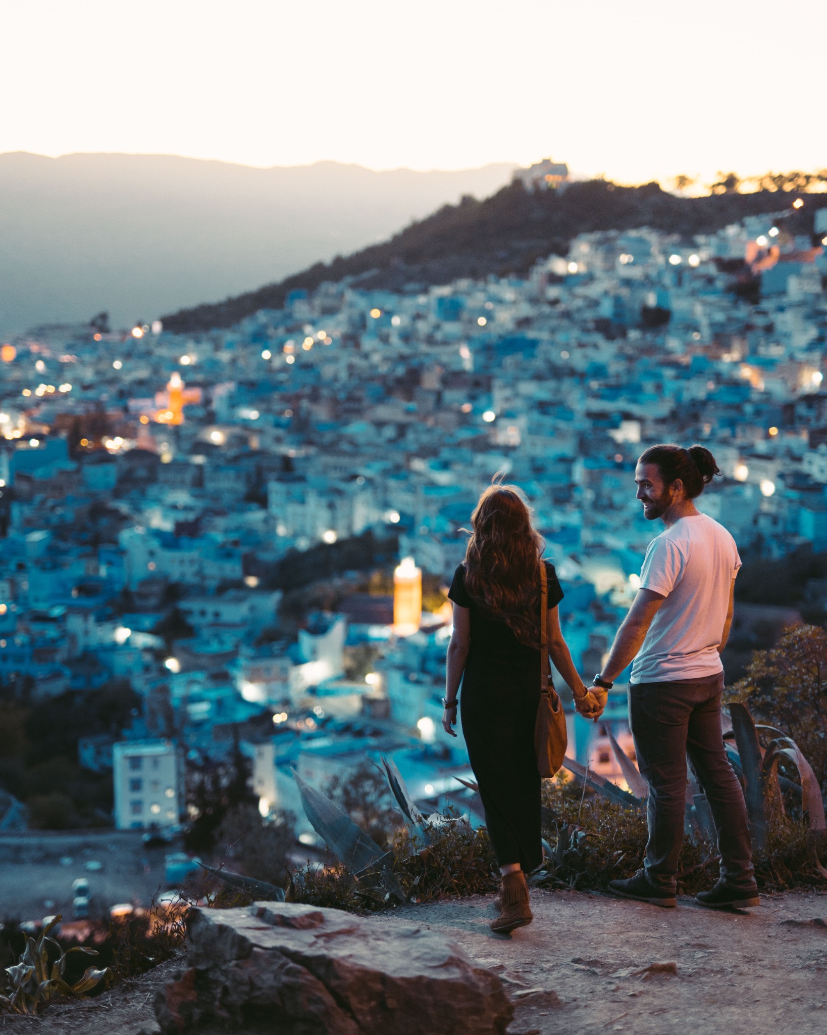 Couple overlooking Chefchaouen