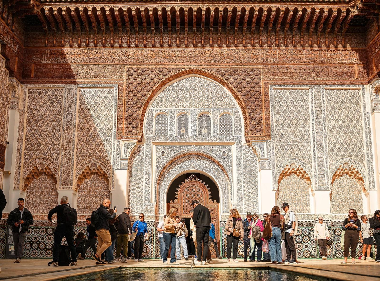 Courtyard of the Ben Youssef Madrasa in Marrakech